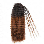 QVR Ombre Brown #T1B/4 Human Crochet Hair Small Kinky Curly Machine Made Feather Crochet Hairstyle