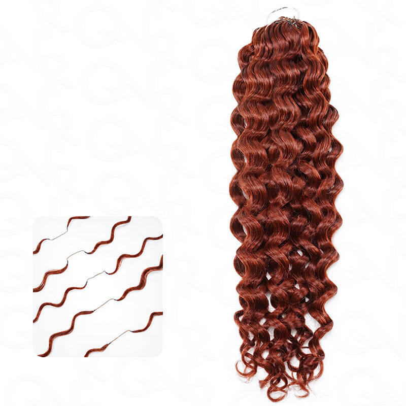 QVR Blonde Highlight Feather Crochet Human Hair #P1B/27 Water Wave Machine Made Crochet Weave Hair Extensions