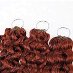QVR Bright Brown #35D Human Crochet Hair Water Wave Machine Made Feather Crochet Hairstyle