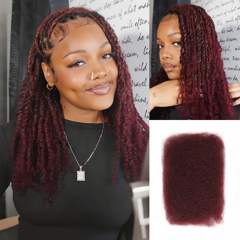 QVR 1 PC Afro kinky Bulk Hair Extensions For Braiding Dreadlock Human Hair