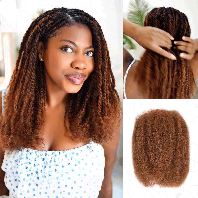 QVR 1 PC Afro kinky Bulk Hair Extensions For Braiding Dreadlock Human Hair