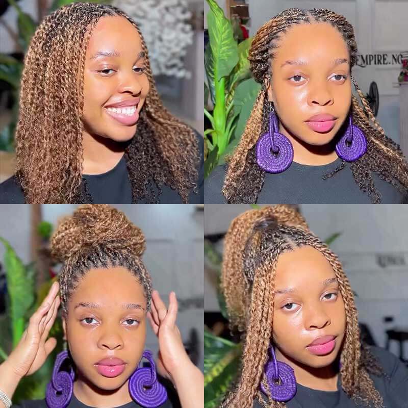 QVR 3 In 1 Afro Kinky Bulk Three Colors #4/30/27 Human Hair For Braiding Dreadlock Hair