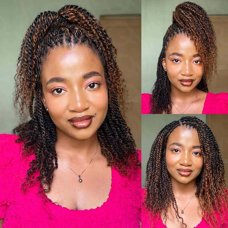 QVR Multi-Color Combo Afro Kinky Bulk Human Hair For Braiding Dreadlock