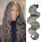 QVR Salt&Pepper Crochet Hair Small Kinky Curly Machine Made Feather Human Hair Extension