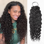 QVR Water Wave Crochet Hair Natural Black Machine Made Feather Human Hair Extension