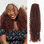 QVR Reddish Brown Crochet Weave Hair Extensions Machine Made #33B Feather Human Crochet Hair