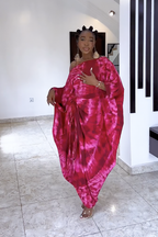 Radial Pattern Off-Shoulder Maxi Dress