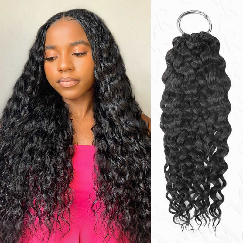 QVR Kinky Straight Crochet Hair Natural Black Machine Made Feather Human Hair Extension