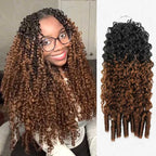 QVR Burmese Curly Feather Crochet Human Hair Salt&Pepper Machine Made Crochet Weave Hair Extensions