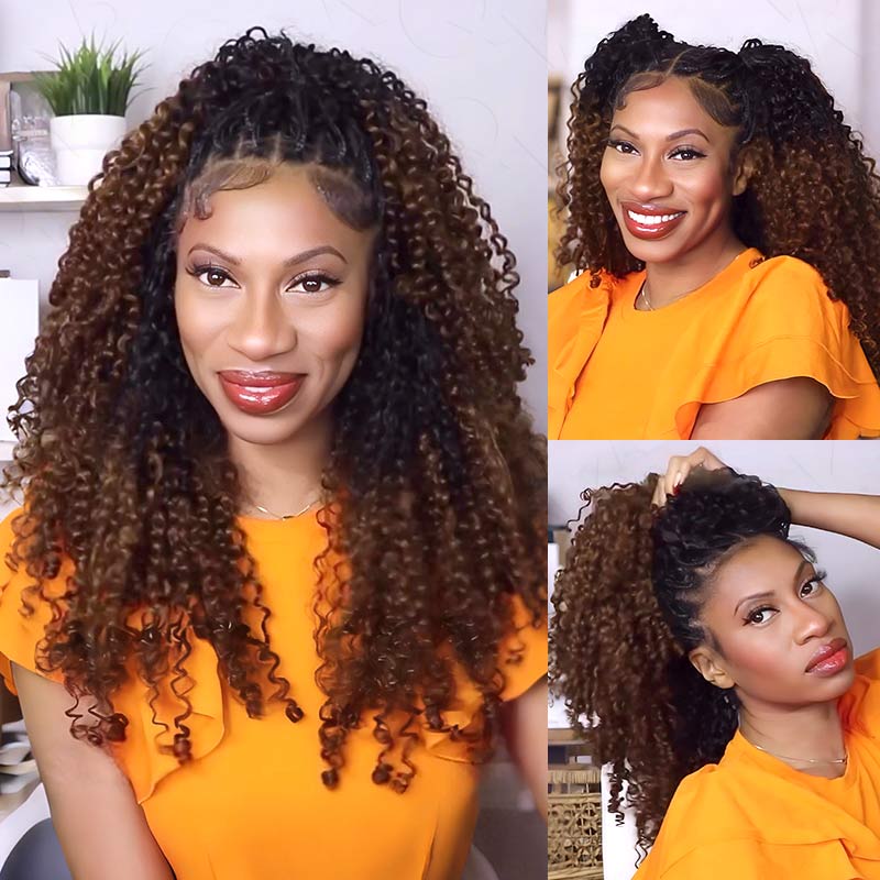 QVR #T1B/30 Feather Crochet Human Hair Burmese Curly Machine Made Crochet Weave Hair Extensions