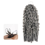QVR Salt&Pepper Crochet Hair Body Wave Machine Made Feather Human Hair Extension