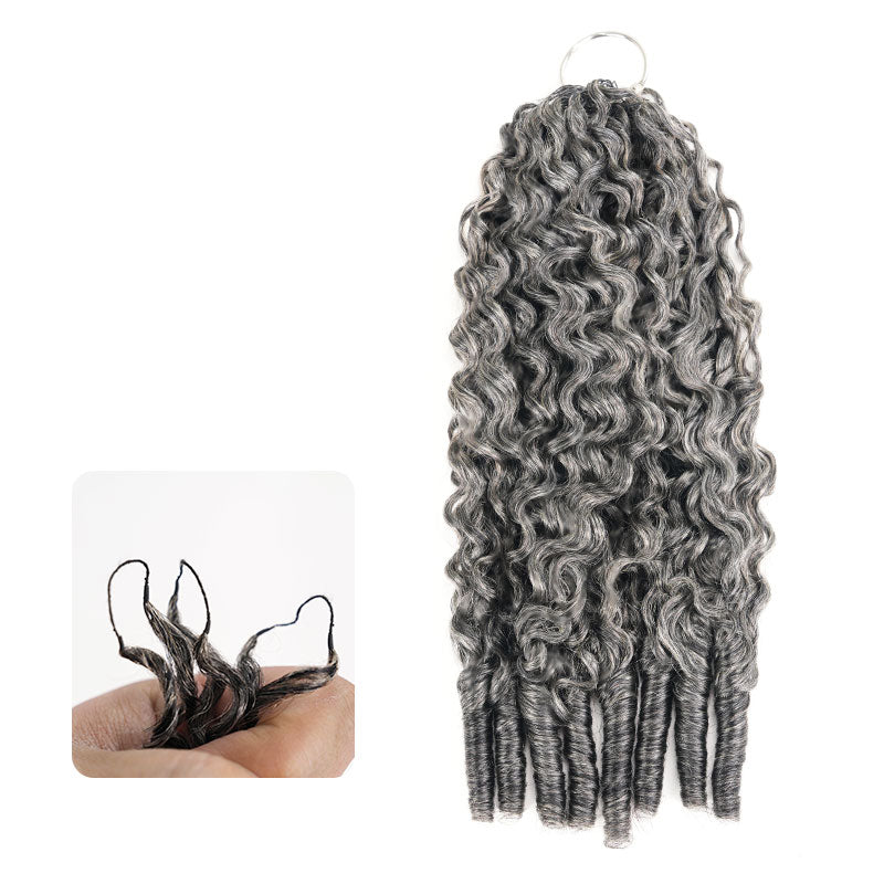 QVR Salt&Pepper Crochet Hair Body Wave Machine Made Feather Human Hair Extension