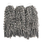 Member Sale|QVR Burmese Curly Feather Crochet Human Hair Salt Pepper Crochet Hair