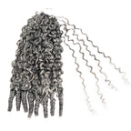 QVR Salt&Pepper Crochet Hair Small Kinky Curly Machine Made Feather Human Hair Extension
