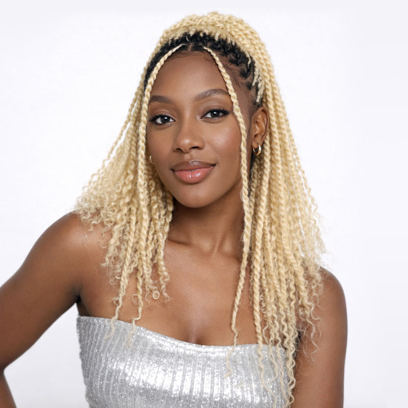 QVR #613 Blonde Color Afro kinky Bulk Human Hair for Braiding & Twists