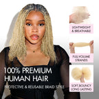 QVR #613 Blonde Color Afro kinky Bulk Human Hair for Braiding & Twists