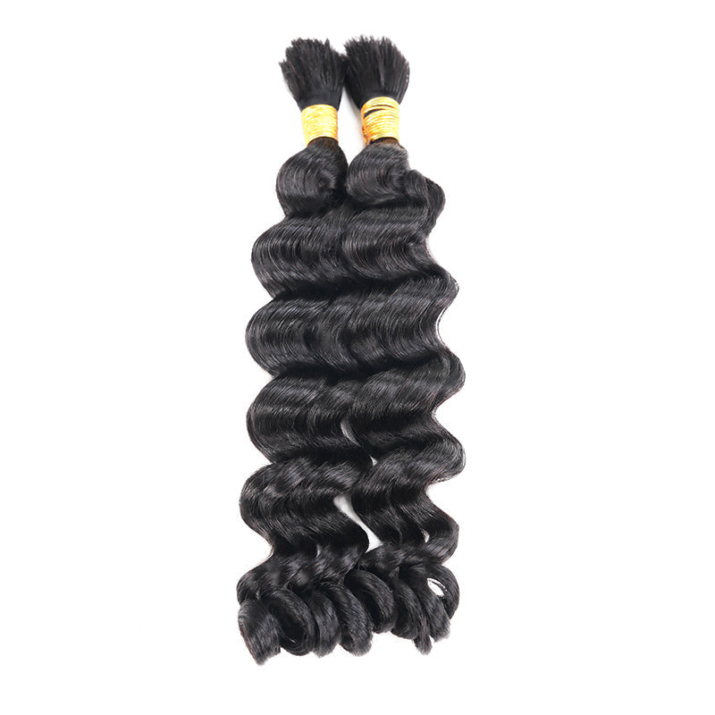 QVR Water Wave Bulk Hair Extensions for Boho Knotless Braiding