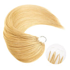 QVR Silk Straight Feather Crochet Human Hair Platinum Blonde #1001 Machine Made Crochet Weave Hair Extensions
