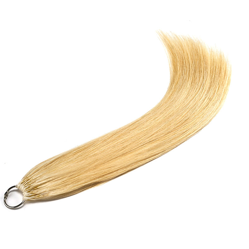 QVR Silk Straight Feather Crochet Human Hair Golden Blonde Color #24 Machine Made Crochet Weave Hair Extensions