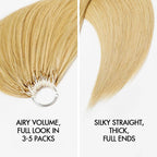 QVR Silk Straight Feather Crochet Human Hair Golden Blonde Color #24 Machine Made Crochet Weave Hair Extensions