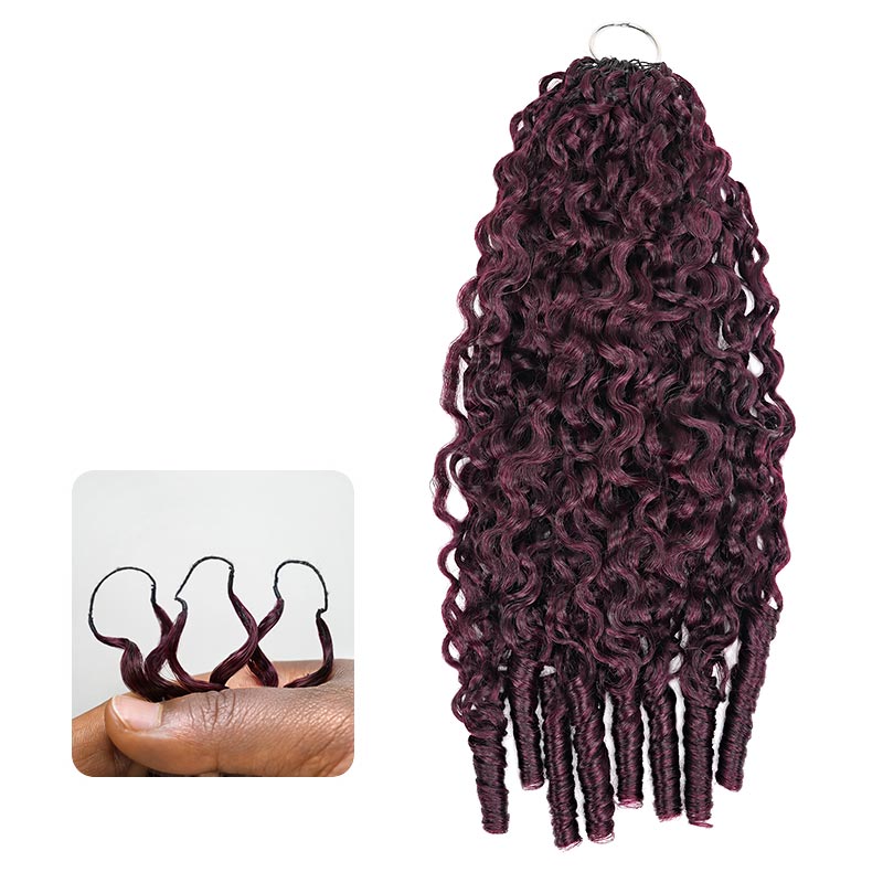 Member Sale|QVR Burmese Curly Feather Crochet Human Hair Salt Pepper Crochet Hair