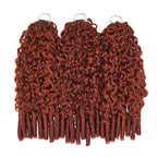 QVR Burmese Curly Feather Crochet Human Hair Bright Brown #35D Machine Made Crochet Weave Hair Extensions