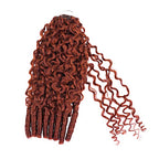 QVR Twist Curly Feather Crochet Human Hair Bright Brown #35D Machine Made Crochet Weave Hair Extensions