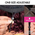 QVR Salt Pepper Kinky Curly V Part Wigs No Leave Out Invisible Lace Edge Human Hair Wig