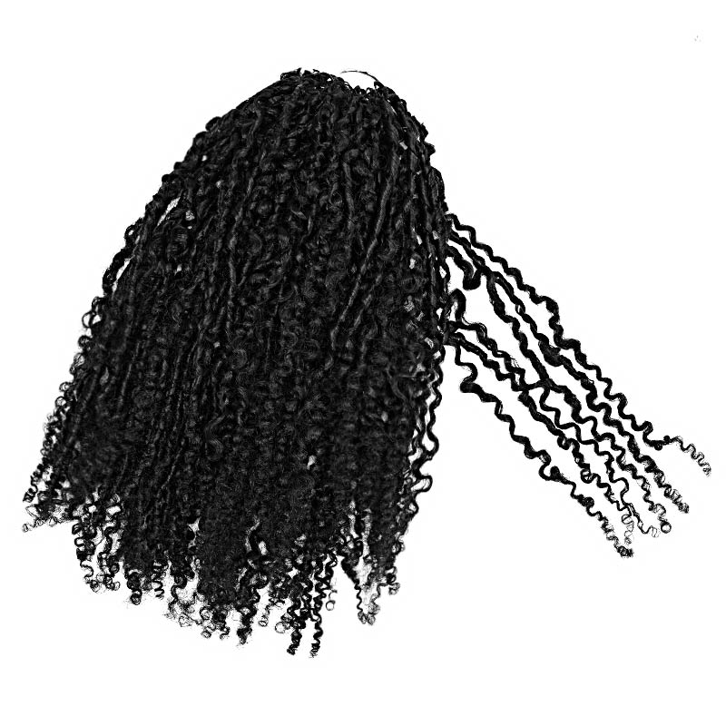 QVR Afro Twist Curly Crochet Hair Natural Black Machine Made Feather Crochet Human Hair Extension