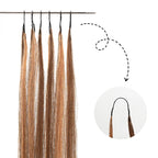 QVR Silk Straight Feather Crochet Human Hair Highlight #P4/27 Machine Made Crochet Weave Hair Extensions