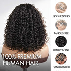 QVR Knotless Boho Braid 5X5 Lace Closure Wig with Braided Top Wear To Go Virgin Human Hair Wigs