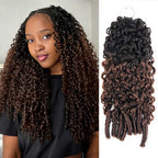 P3G5|Ombre #T1B/4 Burmese Curly Feather Crochet Human Hair