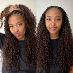 QVR Burmese Curly Feather Crochet Human Hair Ombre Brown #T1B/4 Machine Made Crochet Weave Hair Extensions