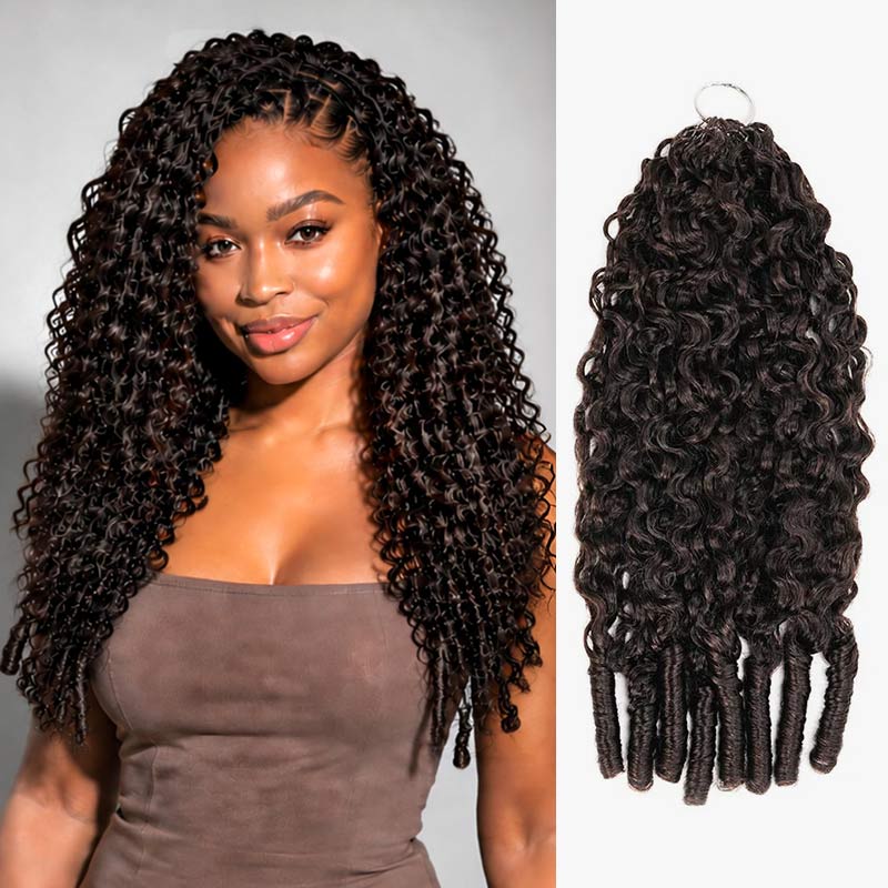 QVR Burmese Curly Feather Crochet Human Hair Highlight #P4/30 Miracle Knots Crochet Weave Hair Extensions