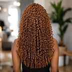 QVR Auburn Brown #30 Feather Crochet Human Hair Burmese Curly Crochet Weave Hair Extensions