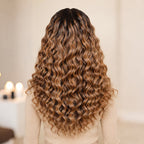 QVR Water Wave Feather Crochet Human Hair Highlight #P4/27 Miracle Knots Crochet Weave Hair Extensions