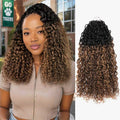 QVR Honey Caramel Mixed Highlights Feather Crochet Human Hair Twist Curly Miracle Knots Crochet Weave Hair Extensions