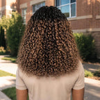 QVR Honey Caramel Mixed Highlights Feather Crochet Human Hair Twist Curly Miracle Knots Crochet Weave Hair Extensions