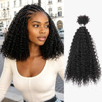 QVR Afro Kinky Curly Human Bulk Hair Extensions for Boho Knotless Braiding