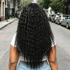 QVR Water Deep Wave Feather Crochet Human Hair Natural Black Miracle Knots Crochet Weave Hair Extensions