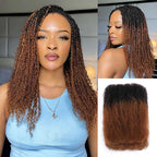 QVR Ombre Brown #T1B/4 Afro kinky Bulk Human Hair for Braiding & Twists