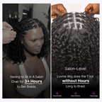 Readitress™ Boho Braids Deep Curly Glueless 5x5 Closure Lace with Braided Top Human Hair Wig Pre-Cut Lace