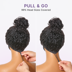 PreMax 180% / 250% Density Water Wave Glueless Flexi-Fit Drawstring 13x4 Frontal Lace Fluffy Curly Wig Pre-Cut Lace