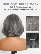 Boss Vibe Salt & Pepper Layered Bob Glueless Pre-Cut Minimalist HD Lace Grey Wig