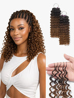 Readitress™ Pre-Separated Feather Crochet Human Hair for Miracle Knots Boho Braids | Deep Wave, Burmese Curly Protective Style (Free Gifts Included)  - US Only