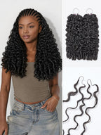 Readitress™ Pre-Separated Feather Crochet Human Hair for Miracle Knots Boho Braids | Deep Wave, Burmese Curly Protective Style (Free Gifts Included)  - US Only