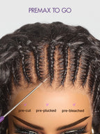 Readitress™ Knotless Fulani Braids Deep Wave Glueless Ear-to-ear 13x4 Frontal HD Lace Wig Human Hair