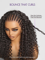 Readitress™ Knotless Fulani Braids Deep Wave Glueless Ear-to-ear 13x4 Frontal HD Lace Wig Human Hair