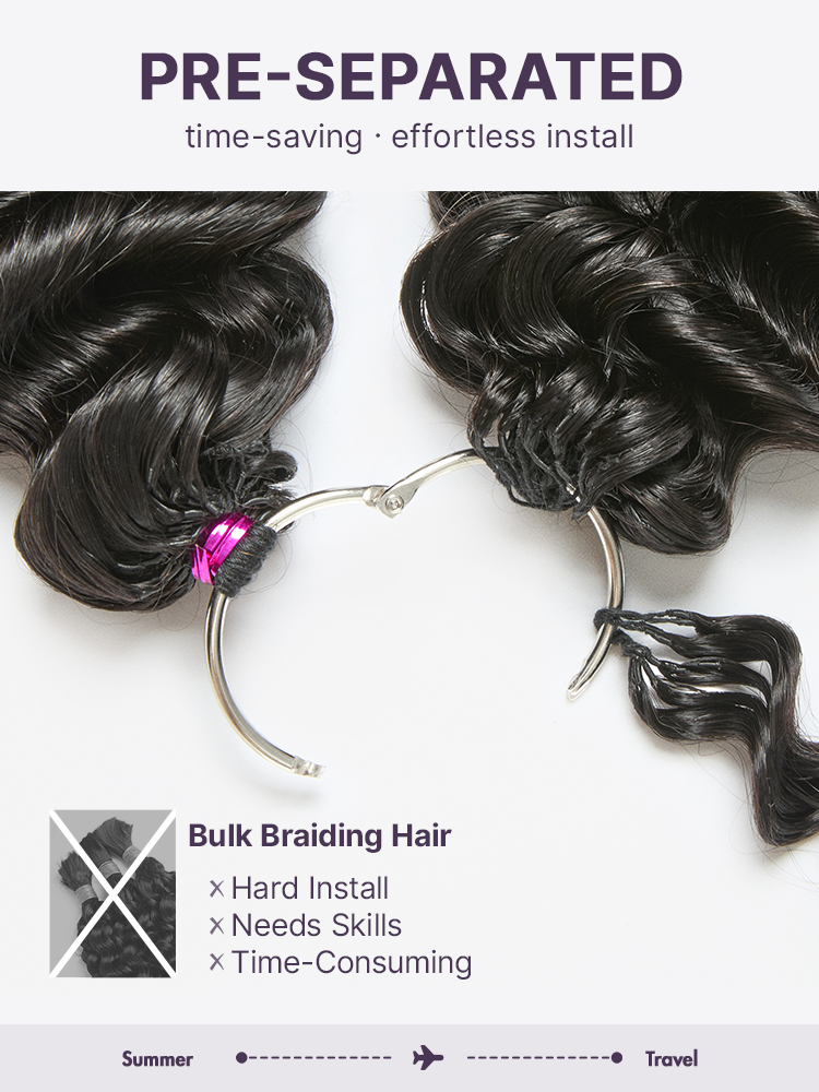 Readitress™ Pre-Separated Feather Crochet Human Hair for Miracle Knots Boho Braids | Deep Wave, Burmese Curly Protective Style (Free Gifts Included)  - US Only