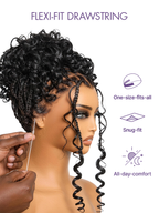 OwnScalp™ HD Full Lace Knotless Boho Curls Braided Bob Pre-Cut Lace Wig Flexi Fit Invisi Drawstring Cap
